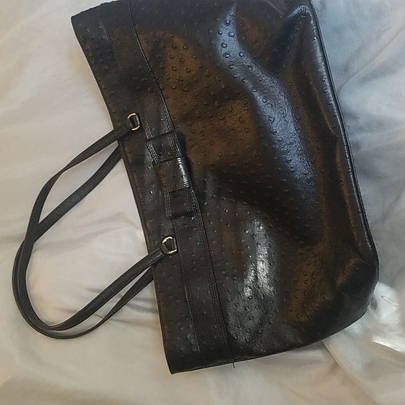 Kate spade TOTE EUC black ostrich - Picture 2 of 9